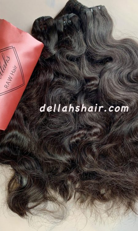 Dellahs Hair Raw Cambodian Wavy Hair Double Drawn Weft Extensions